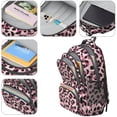 thumbnail image 4 of Pink and Black Leopard Print Backpack for School, Cute School Bag with Adjustable Shoulder Straps and Padded Back, 16.9"x12.6"x5.9", 4 of 5