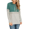 thumbnail image 2 of Women's Color Block Hoodies Fall Long Sleeve Sweatshirt Casual Drawstring Pullover Tops Striped Tunic Shirts, 2 of 5