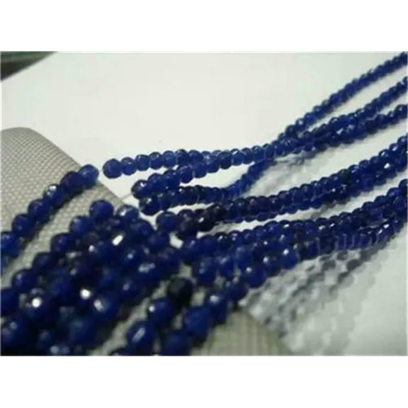 GKNET 4/6/8mm Faceted Blue Sapphire Gemstone Loose Beads 15" ##AY063-4mm