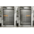 thumbnail image 5 of Goodyo 48 in x 72 in Double Sliding Shower Door, 1/4" Thick Clear Tempered Glass Shower Enclosure, Matte Black Aluminum Frame, 5 of 8