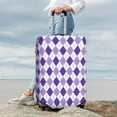 thumbnail image 7 of Xecao Purple argyle Elastic Luggage Cover, with double-sided print , is perfect for travel, business, and daily use-Medium, 7 of 7