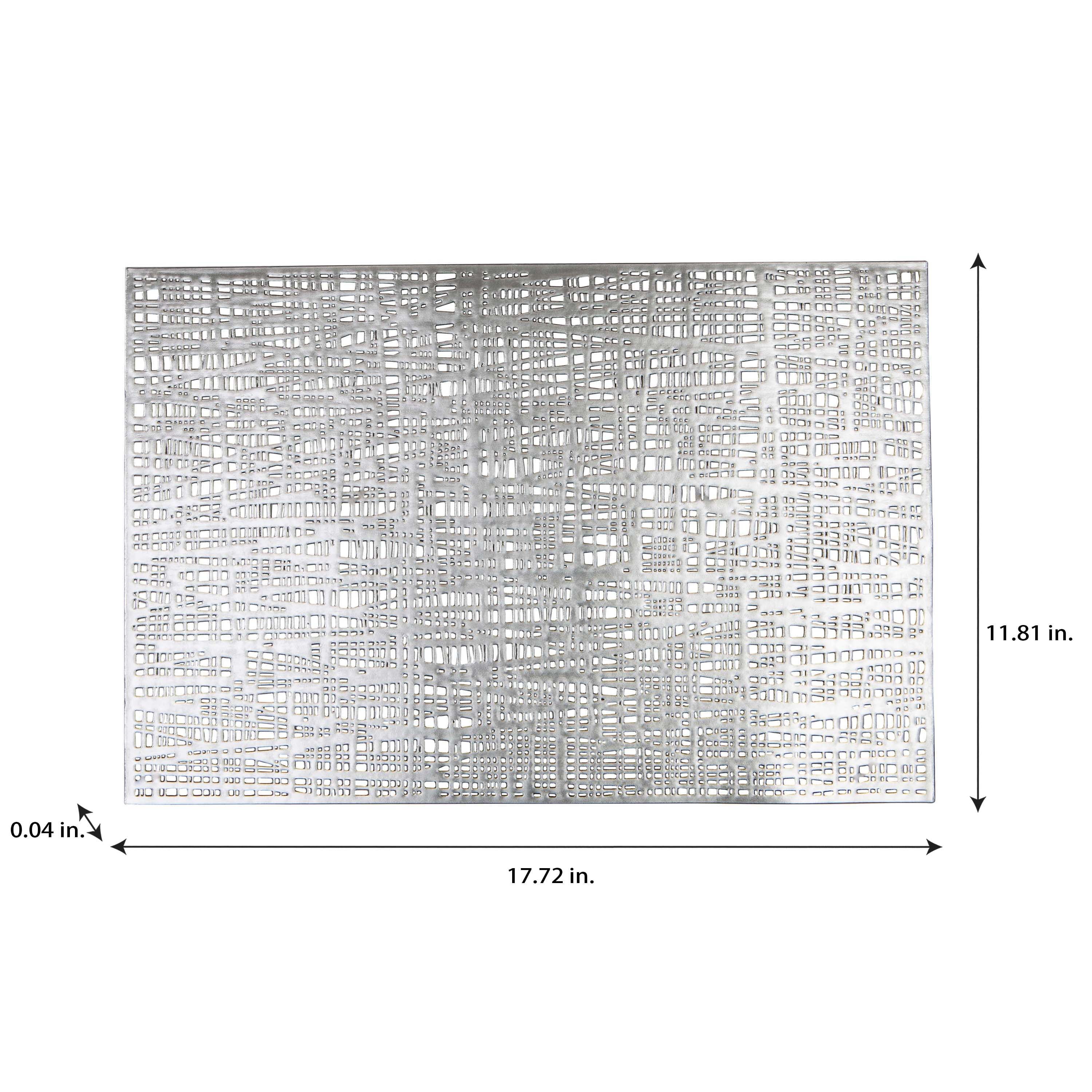 Home Details Set of Four Barcelona Metallic Table Place Mat, Silver