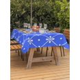 thumbnail image 4 of 60x120 Inch Outdoor Tablecloth with Umbrella Hole Zipper Rectangle Blue Checkered Rectangular Tablecloths Outside Waterproof Farmhouse Plaid Modern Art Patio Table Cloth Cover for Picnic Party, 4 of 8