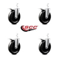 thumbnail image 2 of 6 Inch Phenolic Wheel Swivel 3/4 Inch Square Stem Caster Set Total Lock Brake, 2 of 2