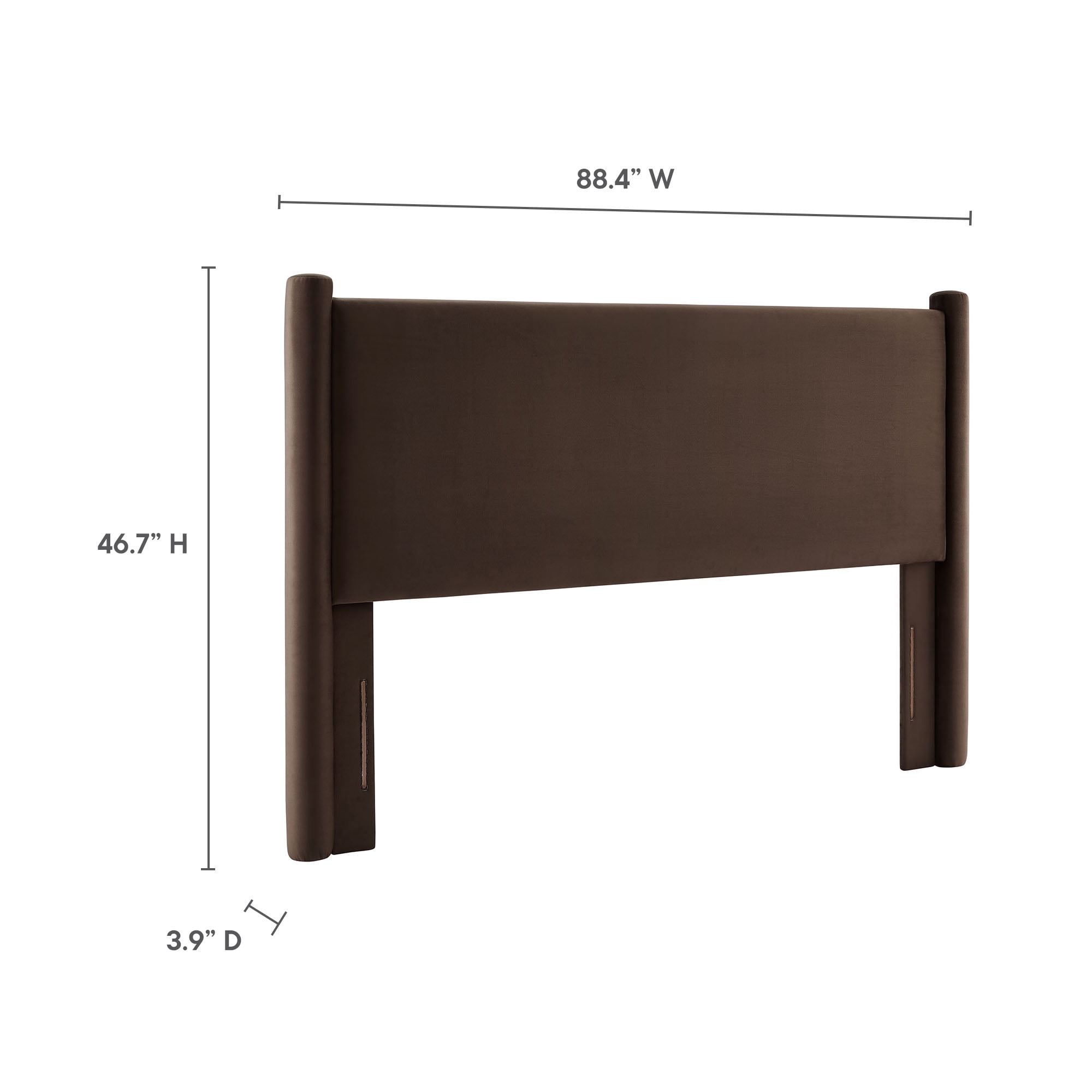 Rael King Headboard in Chocolate Brown