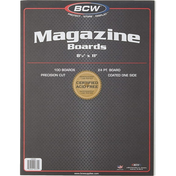 BCW-BBMAG - Magazine Size Backing Boards - White - (100 Boards)