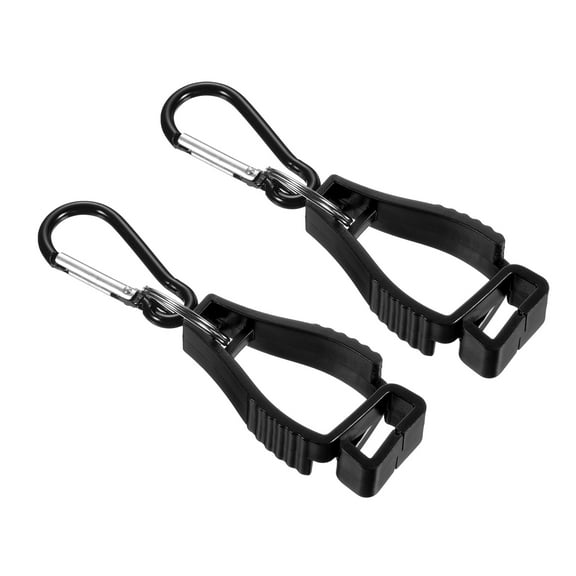 Uxcell Glove Keeper Gloves Grabber Clips Holder Hanger for Helmets, Black 2 Pack