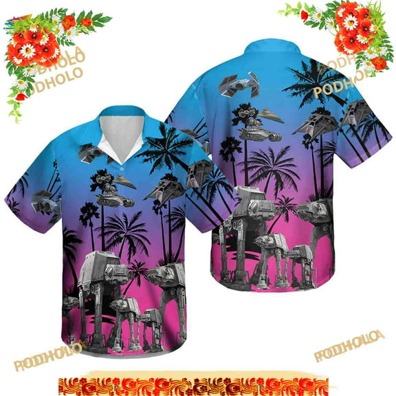 Star War Star War Super Soft Rayon Aloha Shirt