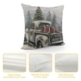 thumbnail image 4 of GOSMITH Christmas Tree Reindeer Truck Stripes Gray Throw Pillow Covers, Winter Holiday Cushion Case Decoration for Sofa Couch, 4 of 5