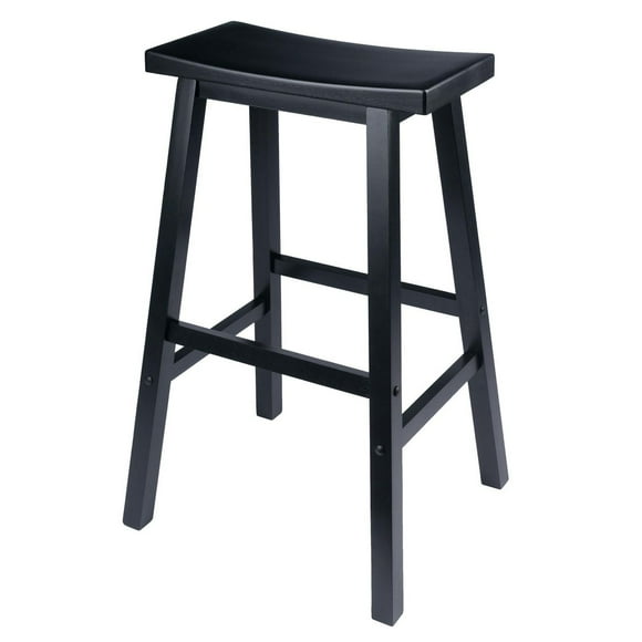 Winsome Satori Saddle Seat Bar Stool, Black