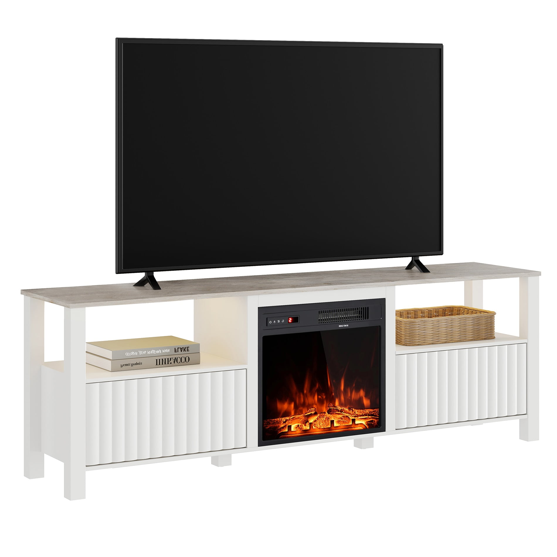 Fireplace TV Stand for TV's up to 75 Inch, LED Entertainment Center for