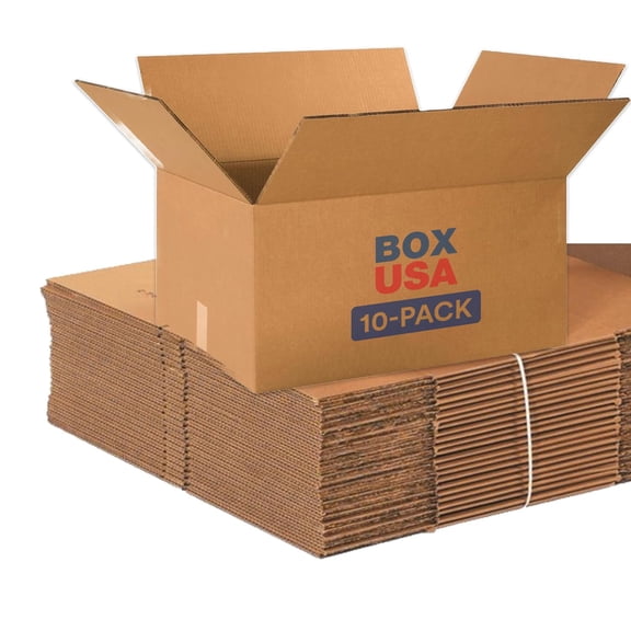 Shipping Boxes 24"L x 18"W 12"H 10-Pack Large Double Walled Corrugated for Shipping, Packaging, Moving, Storage Box Home or Business, Strong Wholesale Bulk