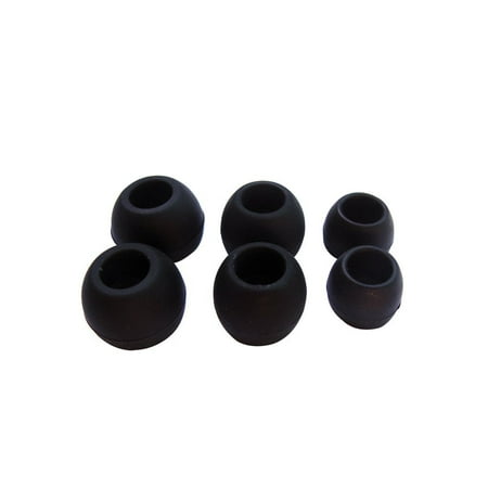 Comfort Sealing Eartips Black Replacement Eartips; Comfort Ear Tips Earbuds Eargels for JVC Air Cushion Stereo Headphones_ Noise Canceling Stereo Hea ()