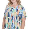 thumbnail image 4 of Alfred Dunner Womens Plus-Size Stained Glass Pleated Crew Neck Top, 4 of 4