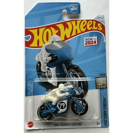 HW Hot Wheels BLUE 1966 Triumph Tiger 100 190/250 FACTORY FRESH 10/10