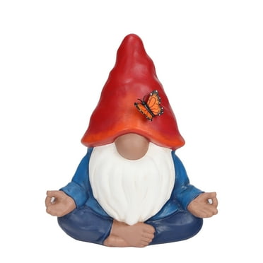 Mainstays Outdoor Meditating Gnome Statuary, 7.75 in L x 4.13 in W x 9 in H