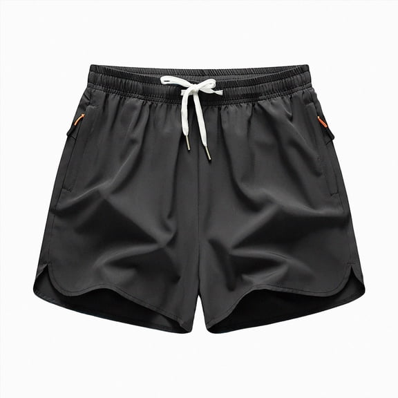Ymyiu Casual Shorts Men Mens Shorts Casual Drawstring Shorts Stretch Summer Beach Wear Size M(Black, M)