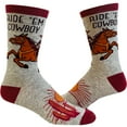 thumbnail image 1 of Men's Ride Em Cowboy Socks Funny Horseback Riding Desert Sun Novelty Western Footwear, 1 of 4