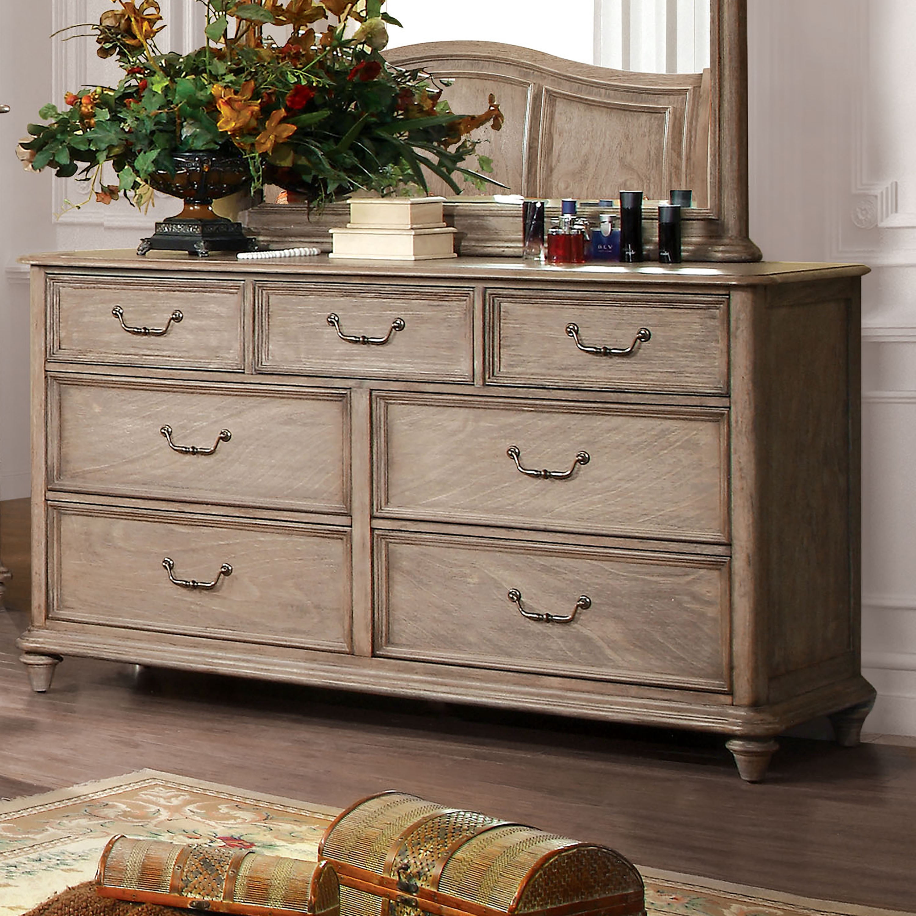 Furniture of America Vinita 7-Drawer Dresser, Rustic Natural Tone