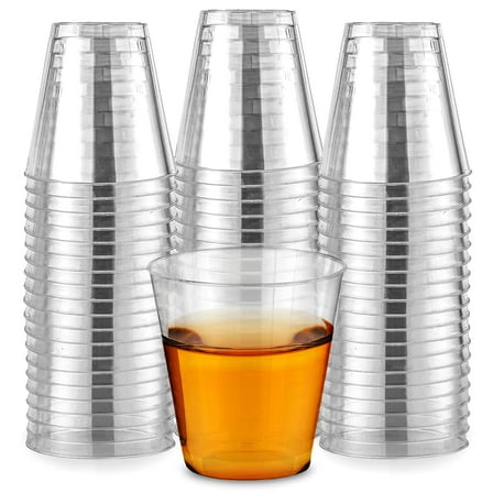 Stock Your Home 2 oz Shot Glasses - 250 Mini Plastic Shot Glasses (2oz) Clear Disposable Cups for Jello Shots, Wine Tasting, Liquor, Whiskey, Pudding, Sample Cup for Halloween and Elegant Parties