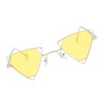 thumbnail image 1 of de sol para mujer con montura metálica, de sol triangures, protección para exteriores, conducción, Amarillo Soledad Gafas de sol estilo punk para mujer, 1 of 9