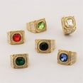 thumbnail image 2 of HIJONES Women Men's Full Diamond Ring Stainless Steel Gemstone Bnad Ring for Couple Engagement Promise Comfort Fit Gold Blue Size 9, 2 of 4