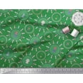 thumbnail image 1 of Soimoi Green Japan Crepe Satin Fabric Footwear & Cloth Fashion Fabric Prints By Yard 42 Inch Wide, 1 of 3