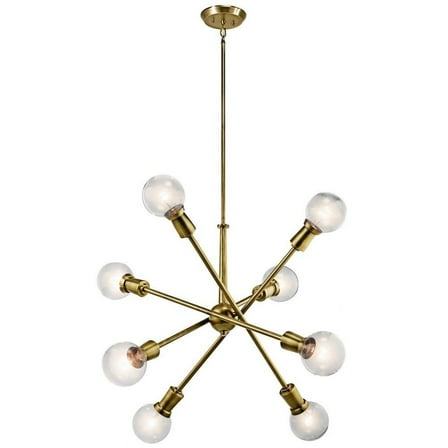 8 Light Large Chandelier with Contemporary Inspirations 26 inches Tall By 30 inches Wide-Natural Brass Finish Bailey Street Home 147-Bel-2013784