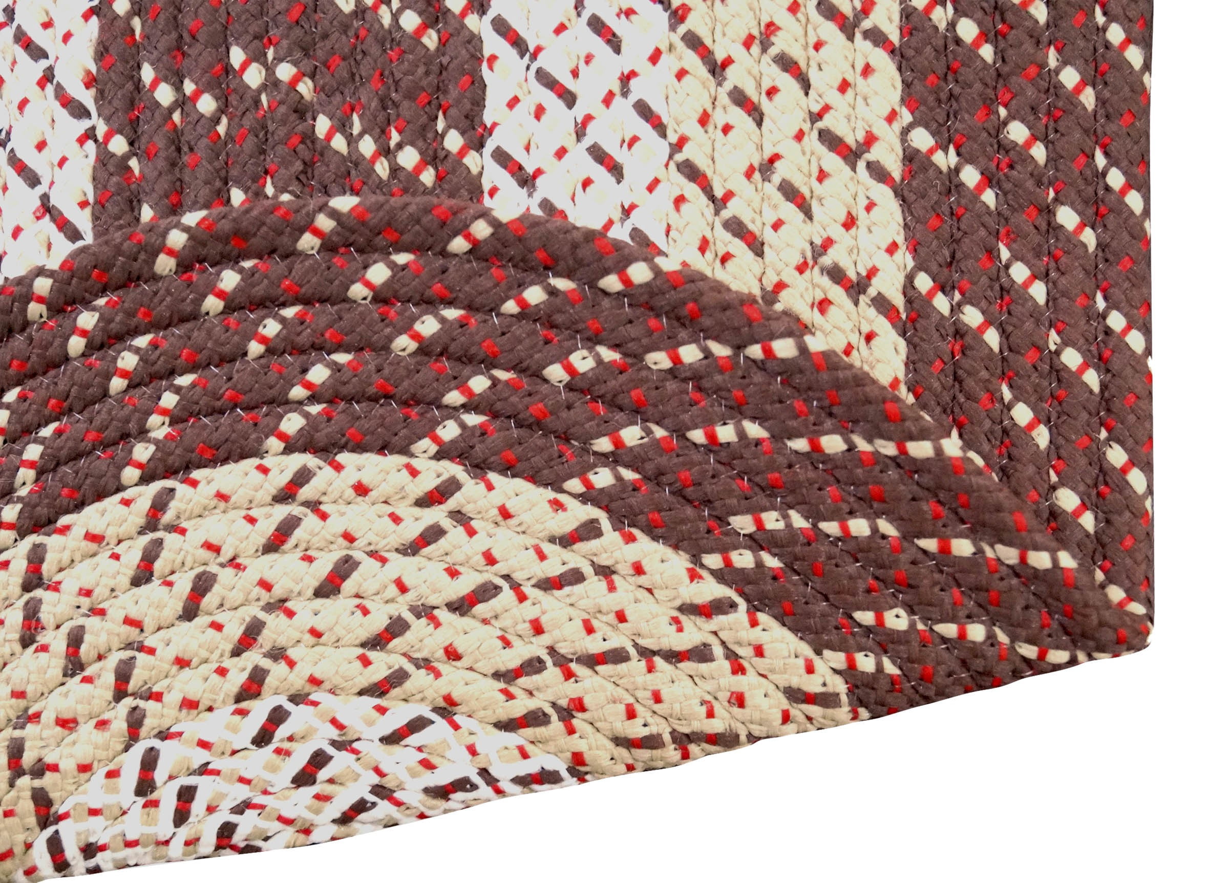 Better Trends 20" x 30" Oval Braided Rug 100% Polypropylene Durable and Stain Resistant Reversible Indoor Area Utility Rug, Country Stripe Collection - Brown Stripe
