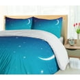 thumbnail image 5 of Ambesonne Night Sky Duvet Cover Sets, Starry Scene Moon Nebula, 2-Queen, Royal Blue and White, 5 of 7