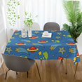 thumbnail image 3 of Yayeee Tablecloths 60" x 120" Rectangle Wrinkle Resistant Party Table Cover, Blue Cartoon Galaxy, 3 of 8