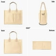 thumbnail image 6 of Omlopp Tote Bags for Women Canvas Tote Purse Crossbody with Pockets Top Handle Shoulder Satchel Bag for Women-White, 6 of 8