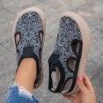 thumbnail image 3 of Rokment Womens Tie Dye Orthotic Chunky Walking Shoes Beach Casual Closed Toe Sandals Hollow out Comfortable Platform Slip on Socks Non Slip Nursing Work Flat Loafers Fashion Sneakers Black Size 6, 3 of 8