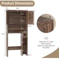 thumbnail image 2 of BOBOKY Bathroom Storage Cabinet Over Toilet with Toilet Paper Holder Stand, Freestanding Bathroom Storage Organizer Cabinet Space Saver Without Open Shelves,Walnut, 2 of 8