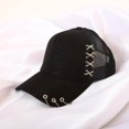 thumbnail image 1 of Gorra de béisbol con visera de aro de hierro cruzado de estilo coreano para primavera y verano, moda para hombres y mujeres, gorra de sol de moda para otoño e invierno, 1 of 6