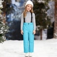thumbnail image 2 of HCNTES Kids Waterproof Snow Bib Overalls Toddler Adjustable Shoulder Straps Comfortable Winter Ski Wear(A-Light Blue,8-10 Years), 2 of 9