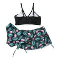 thumbnail image 2 of URMAGIC 8-12Y Child Girls 3 Piece Hawaii Print Bathing Suit Swimsuits with Beach Skirt, 2 of 9