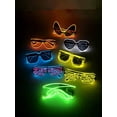 thumbnail image 3 of LINLIN Fluorescent Glasses, Halloween Christmas Fluorescent Love Glasses El Wire Light Up LED Glowing Festival Party Sunglasses Gifts, 3 of 3