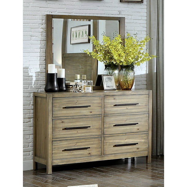 Furniture Of America Coppelia 2 Piece Light Oak Dresser And Mirror