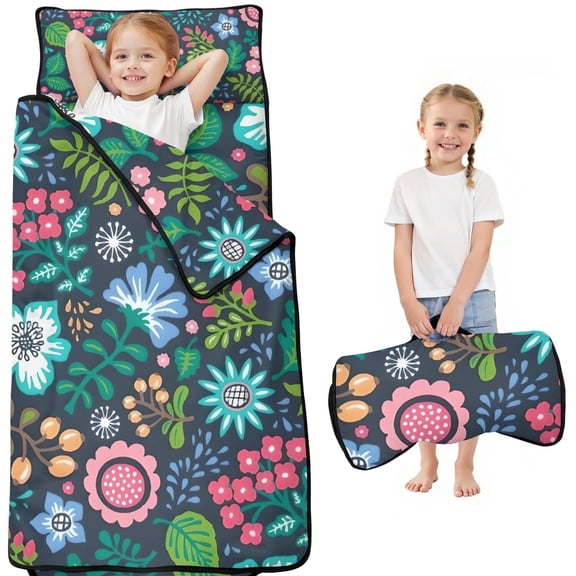 Pioneer Flower Floral Print Pattern Toddler Nap Mats for Kids Preschool,Sleeping Mat Bag or Kids,Toddler Sleeping Bag,Toddler Nap Mat or Daycare