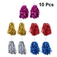 thumbnail image 3 of Assorted Color Plastic Cheerleading Pom Poms with Handle for Sport Cheering 10 Pcs, 3 of 8