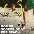 thumbnail image 4 of RUNBOW 3.3x2.2ft Pop Up Portable Soccer Goal for Kids Children's Soccer Net Outdoor Fun in Backyard and Beach（3.3x2.2ft, Yellow，2 Pack）, 4 of 9