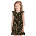 thumbnail image 1 of Fotbe Sloth Doing Yoga Vestido de Dormir para Niñas de 3 a 10 Años, Mangas Cortas, Estilo Princesa, Pijama Camisón con Mangas Voladas-Large, 1 of 6