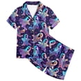 thumbnail image 4 of Kids Halloween Pajamas Size 2-3 Years Childrens Nightwear Full Print Top with Shorts Soft Homewear Set Pjs for Boys Purple, 4 of 4