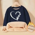 thumbnail image 3 of Kiijoy Toddler Girls Soft Sherpa Lined Sweatshirt Casual Cozy Crewneck Pullover Top, 3 of 3