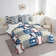 thumbnail image 3 of Feelyou Baseball Lover Boys Bedding Comforter Set 7 Pieces, Stripes Abstract Plaid Full Bedding Set, Sports Theme Reversible Fitted Sheet Flat Sheet, Breathable Home Decor, 3 of 7