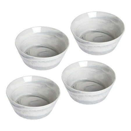 Agate Ware Bowl Set Of 4 Swirl Design Farmhouse Decor Decoration 6 x 2.5 Inches.