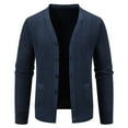 thumbnail image 5 of DHFJKG Men's Knit Jacquard Sweaters Cardigan Buuton Up Deep V-Neck Regular Fit Knitwear Jackets Coat With Pockets Business Work Casual Dress Solid Color Versatile Outerwear, 5 of 7