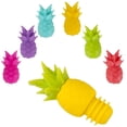 thumbnail image 3 of Juego de 7 marcadores de copa de vino de silicona de piña reutilizables para copas de vino con marcadores de copa de vino multicolor para fiesta, familia, cena, bar, mesa Xemadio YQ-1400, 3 of 7