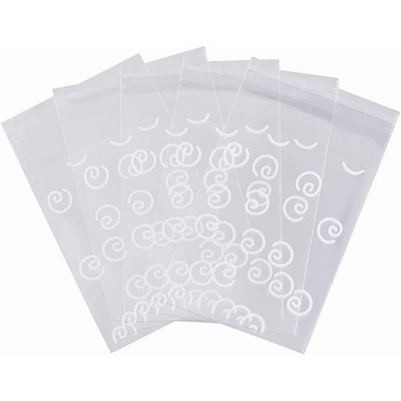 100Pcs White Vortex Cello Cellophane Bags Clear Cookie Bags Self Sealing Individual Treat Bags Plastic Self Adhesive Wrappers Resealable Candy Bag for Prints Photos Cards Envelope 3x4Inch Clear